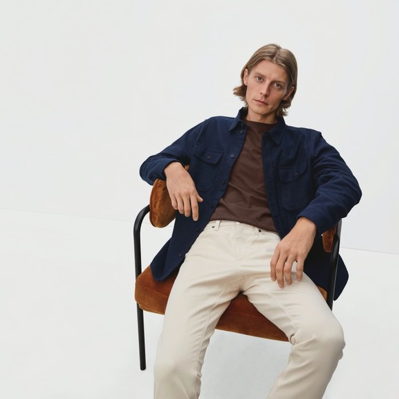 *NWT* Everlane Uniform Men’s The Organic Cotton Long-Sleeve Pocket Tee Coffee S - Picture 3 of 14